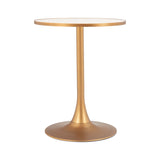 Gold Metal Pedestal Bar Table | OROA Modern Bite | Oroa.com