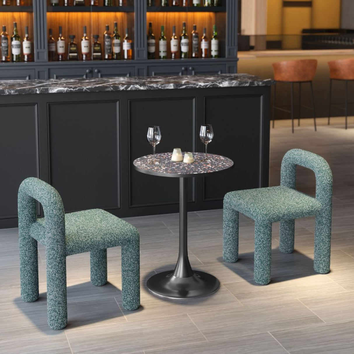  Black Terrazzo Bistro Table | Oroa.com