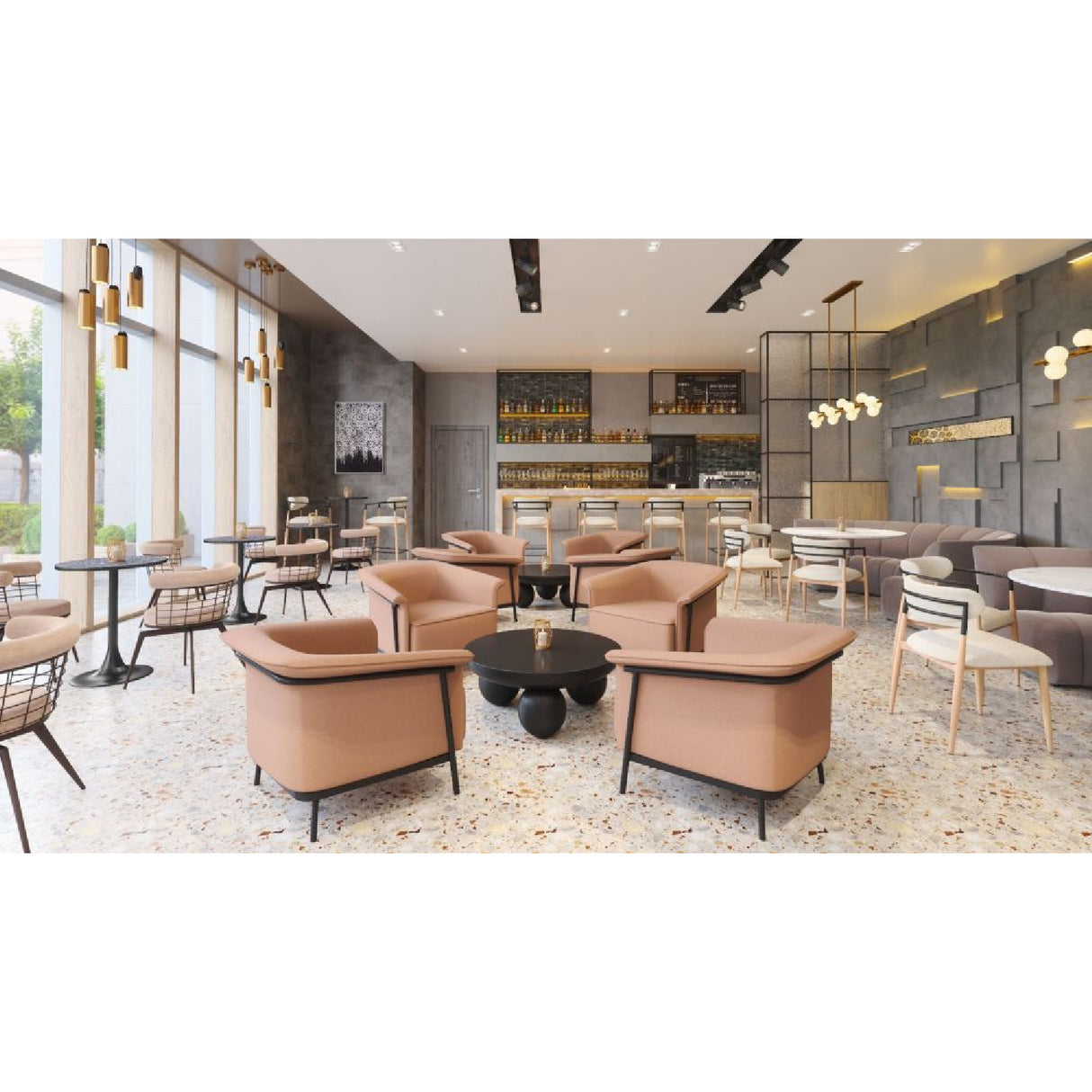   Black Terrazzo Bistro Table | Oroa.com