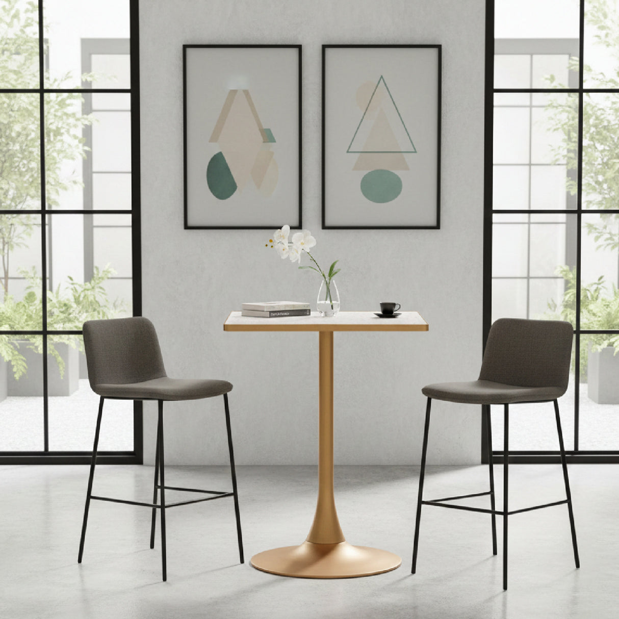   Square Terrazzo Bistro Table | Oroa.com