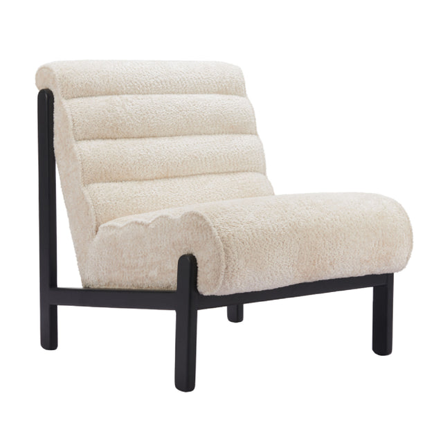 Beige Channeled-Back Lounge Chair | OROA Modern Maki | Oroa.com