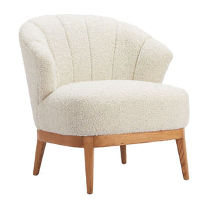   Beige Curved-Back Lounge Chair | Oroa.com