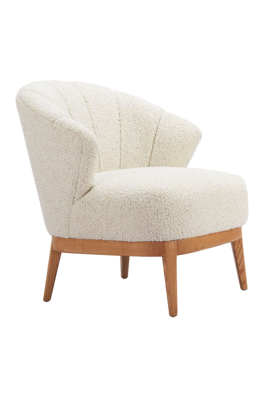 Beige Curved-Back Lounge Chair | OROA Modern Leque | OROA