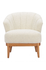 Beige Curved-Back Lounge Chair | OROA Modern Leque | OROA