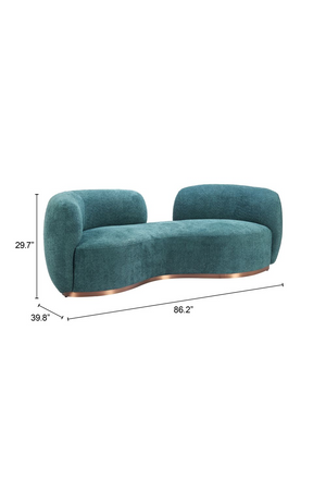 Teal Colored Curved Sofa | OROA Modern Jamela | Oroa.com