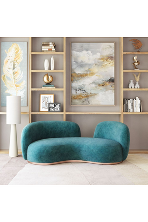 Teal Colored Curved Sofa | OROA Modern Jamela | Oroa.com