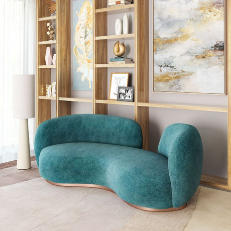 Teal Colored Curved Sofa | OROA Modern Jamela | Oroa.com