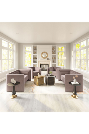 Taupe Velvet Angular Lounge Chair | OROA Modern Trippel | Oroa.com