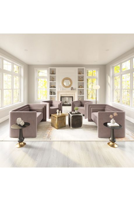 Taupe Velvet Angular Lounge Chair | OROA Modern Trippel | Oroa.com