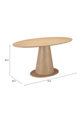 Oval Rubberwood Dining Table | OROA Modern Disque | Oroa.com