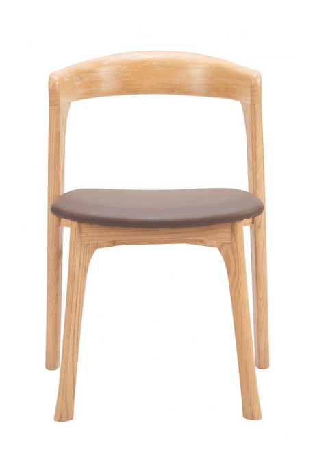 Brown Leather Seat Dining Chairs (2) | OROA Modern Pioro } Oroa.com
