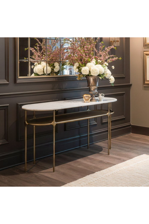 Oval White Marble Console Table | OROA Modern Bild