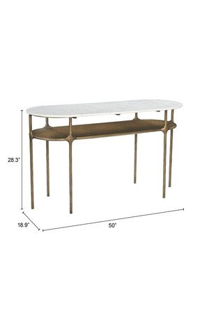 Oval White Marble Console Table | OROA Modern Bild