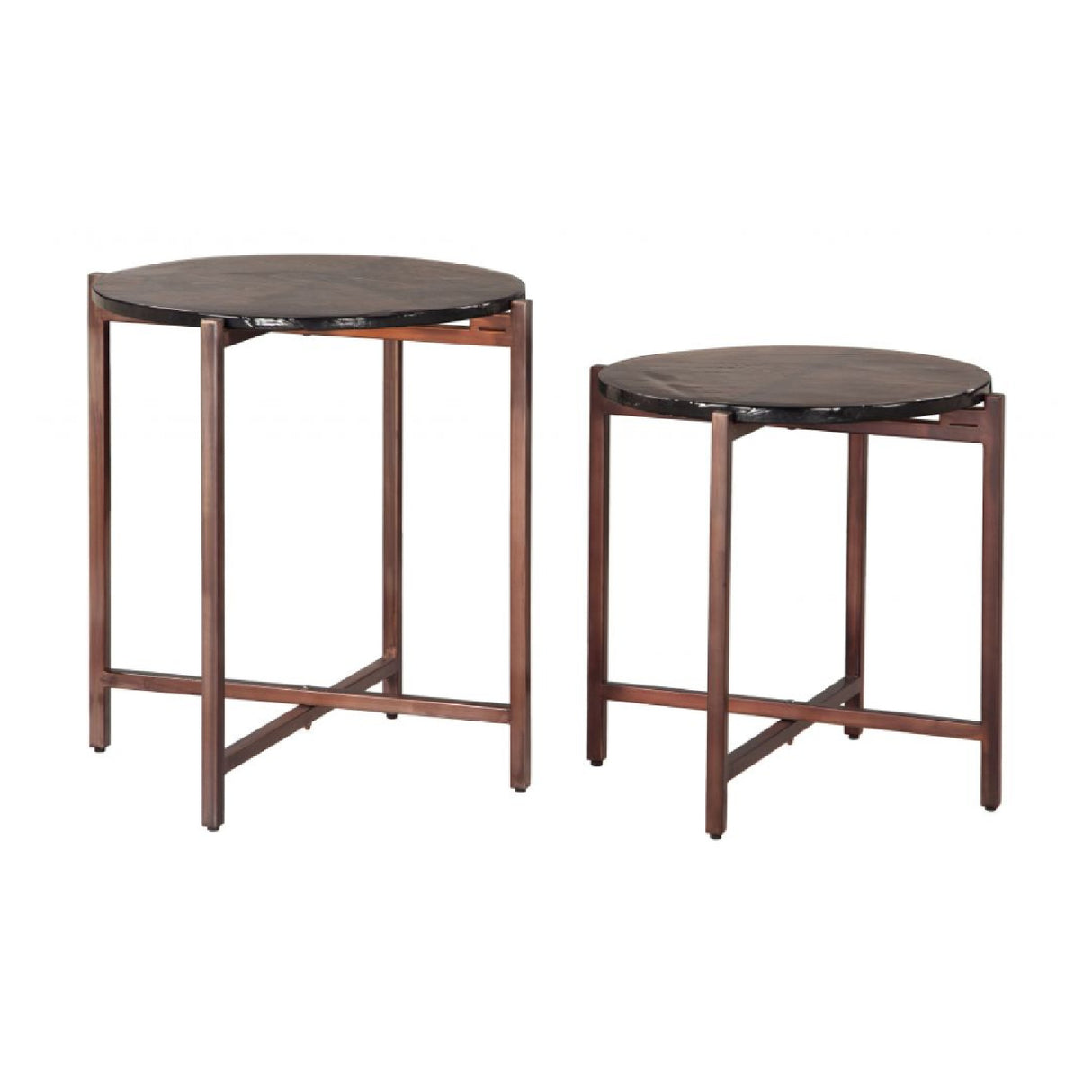 Black Cast Glass Coffee Tabled (2) | OROA Modern Gema