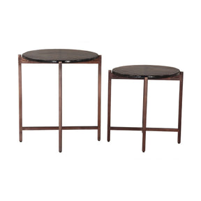 Black Cast Glass Coffee Tabled (2) – Gema – front view