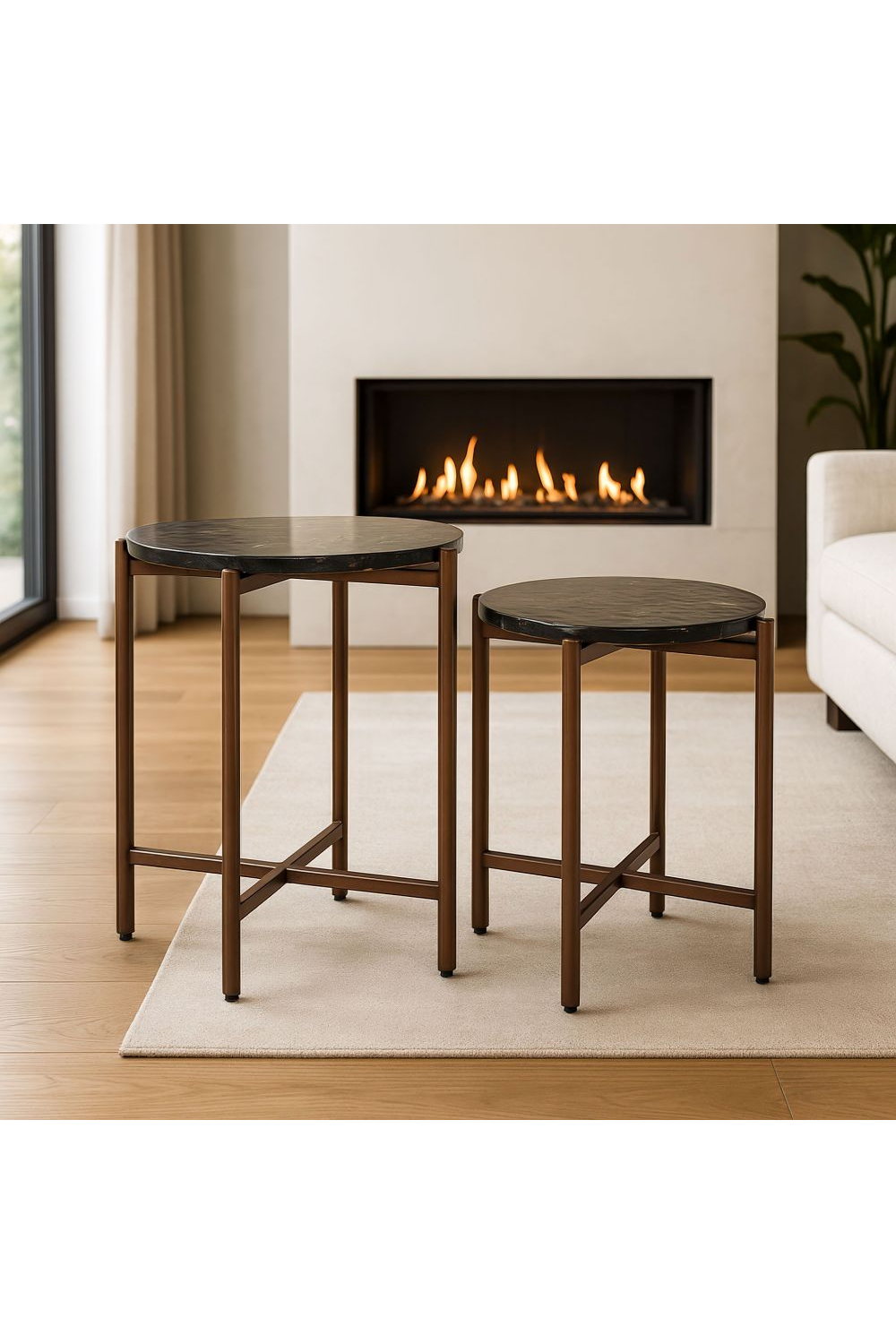 Black Cast Glass Coffee Tabled (2) | OROA Modern Gema | Oroa.com