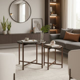 Black Cast Glass Coffee Tabled (2) | OROA Modern Gema