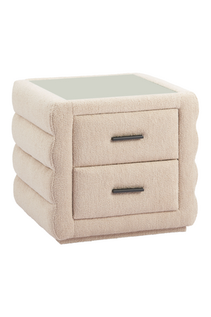 Beige Shearling 2-Drawer Nightstand | OROA Modern Soffice | Oroa.com