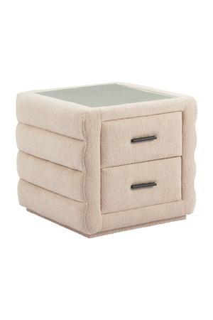 Beige Shearling 2-Drawer Nightstand | OROA Modern Soffice | Oroa.com