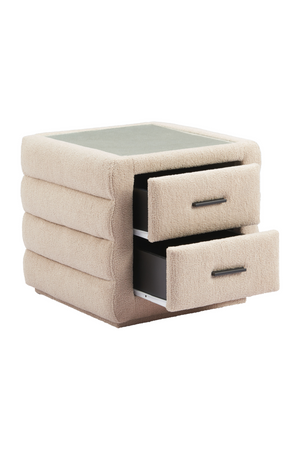 Beige Shearling 2-Drawer Nightstand | OROA Modern Soffice | Oroa.com