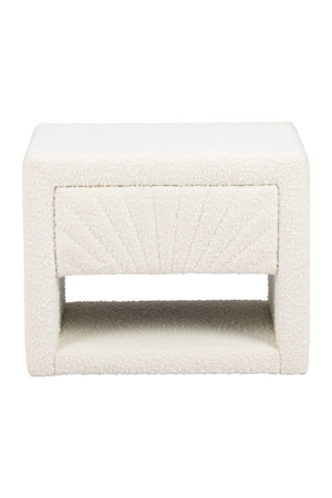 White Fabric 1-Drawer Nightstand | OROA Modern Barris | Oroa.com