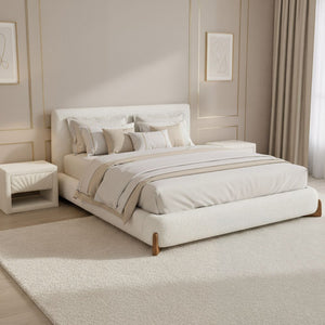 White Fabric 1-Drawer Nightstand | OROA Modern Barris