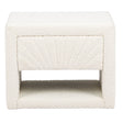 White Fabric 1-Drawer Nightstand | OROA Modern Barris | Oroa.com