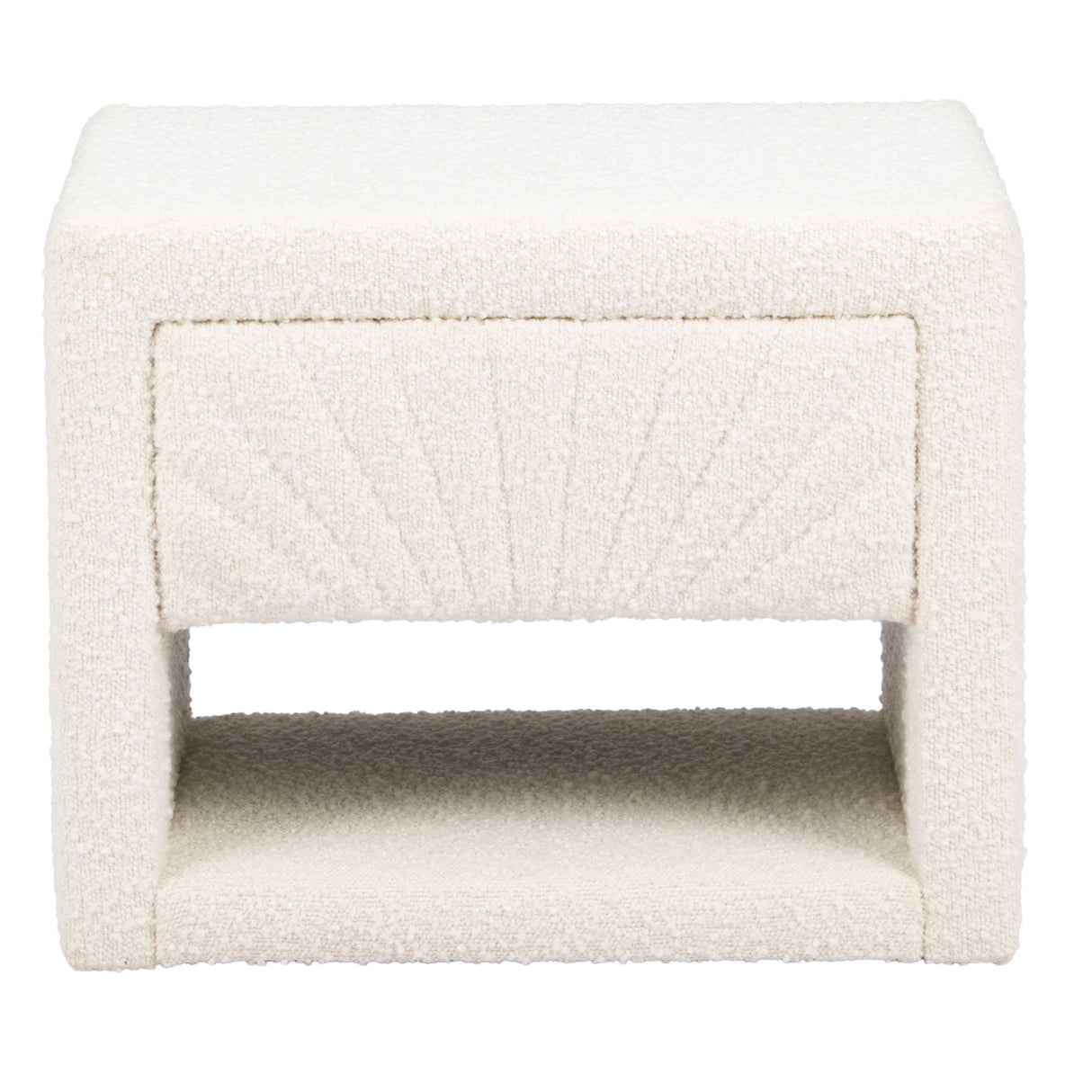 White Fabric 1-Drawer Nightstand | OROA Modern Barris | Oroa.com