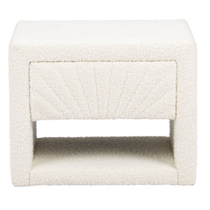 White Fabric 1-Drawer Nightstand | OROA Modern Barris | Oroa.com