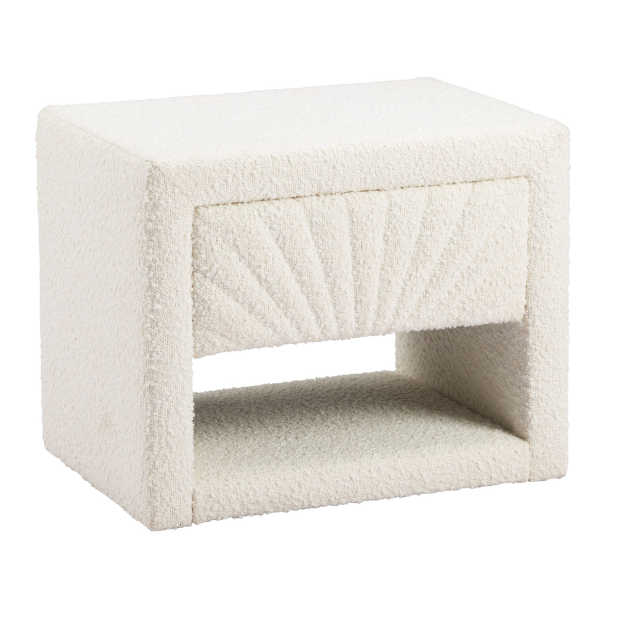 White Fabric 1-Drawer Nightstand | OROA Modern Barris | Oroa.com
