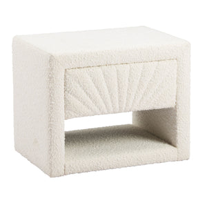 White Fabric 1-Drawer Nightstand | OROA Modern Barris | Oroa.com
