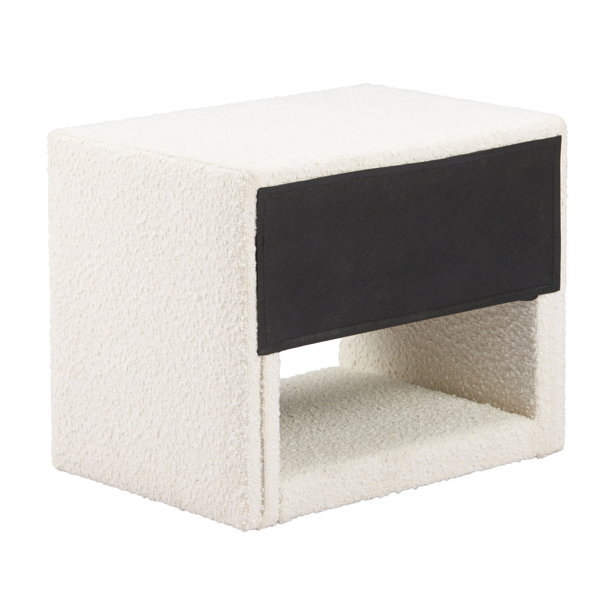 White Fabric 1-Drawer Nightstand | OROA Modern Barris | Oroa.com