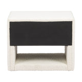 White Fabric 1-Drawer Nightstand | OROA Modern Barris | Oroa.com