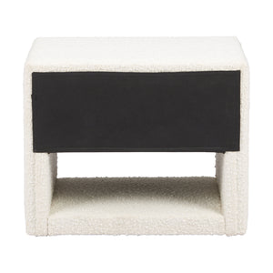 White Fabric 1-Drawer Nightstand | OROA Modern Barris | Oroa.com