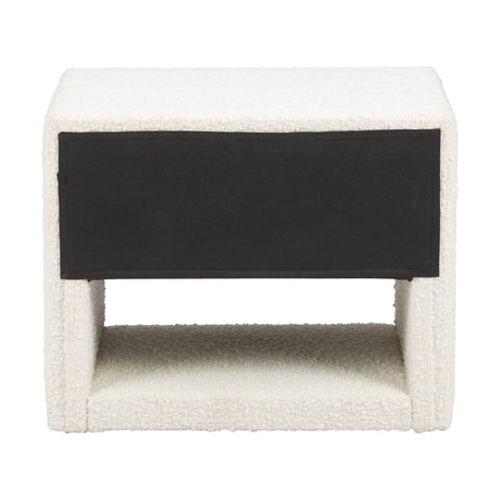 White Fabric 1-Drawer Nightstand | OROA Modern Barris | Oroa.com