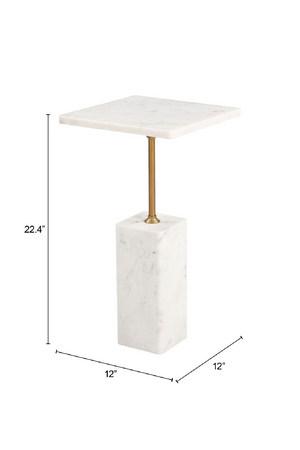 Square White Marble Side Table | OROA Modern Naht | OROA.com
