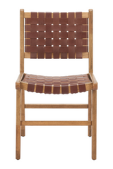 Brown Woven Leather Dining Chair | OROA Modern Feder | Oroa.com