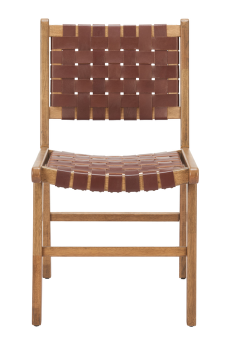 Brown Woven Leather Dining Chair | OROA Modern Feder | Oroa.com