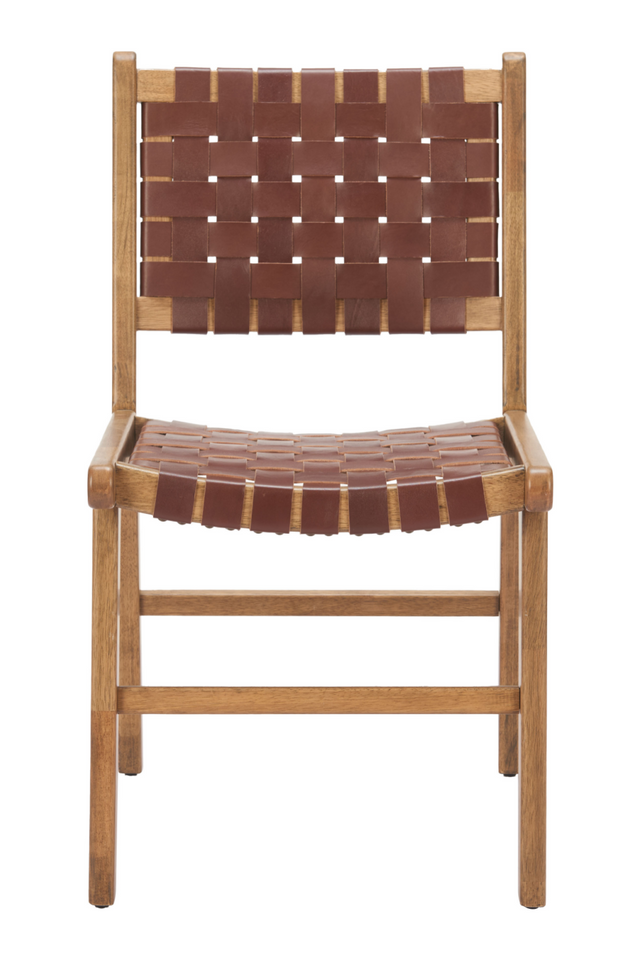 Brown Woven Leather Dining Chair | OROA Modern Feder | Oroa.com
