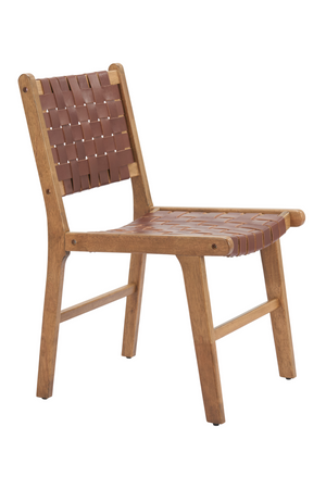 Brown Woven Leather Dining Chair | OROA Modern Feder | Oroa.com