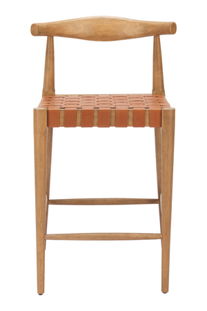 Tan Woven Leather Counter Stool | OROA Modern Bandani | Oroa.com