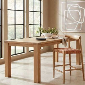   Tan Woven Leather Counter Stool | Oroa.com