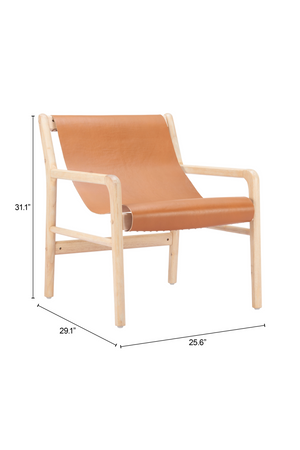 Tan Leather Accent Chair | OROA Modern Doek | Oroa.com