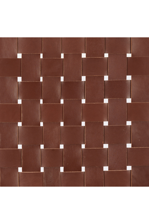 Brown Woven Leather Bench | OROA Modern Bandani | Oroa.com