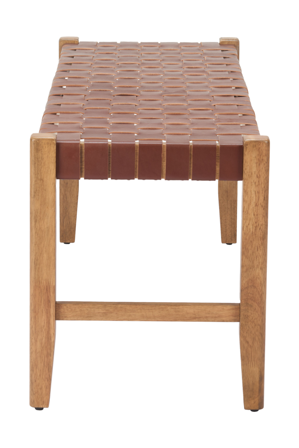 Brown Woven Leather Bench | OROA Modern Bandani | Oroa.com
