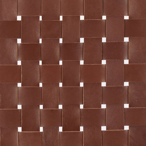   Brown Woven Leather Bench | Oroa.com