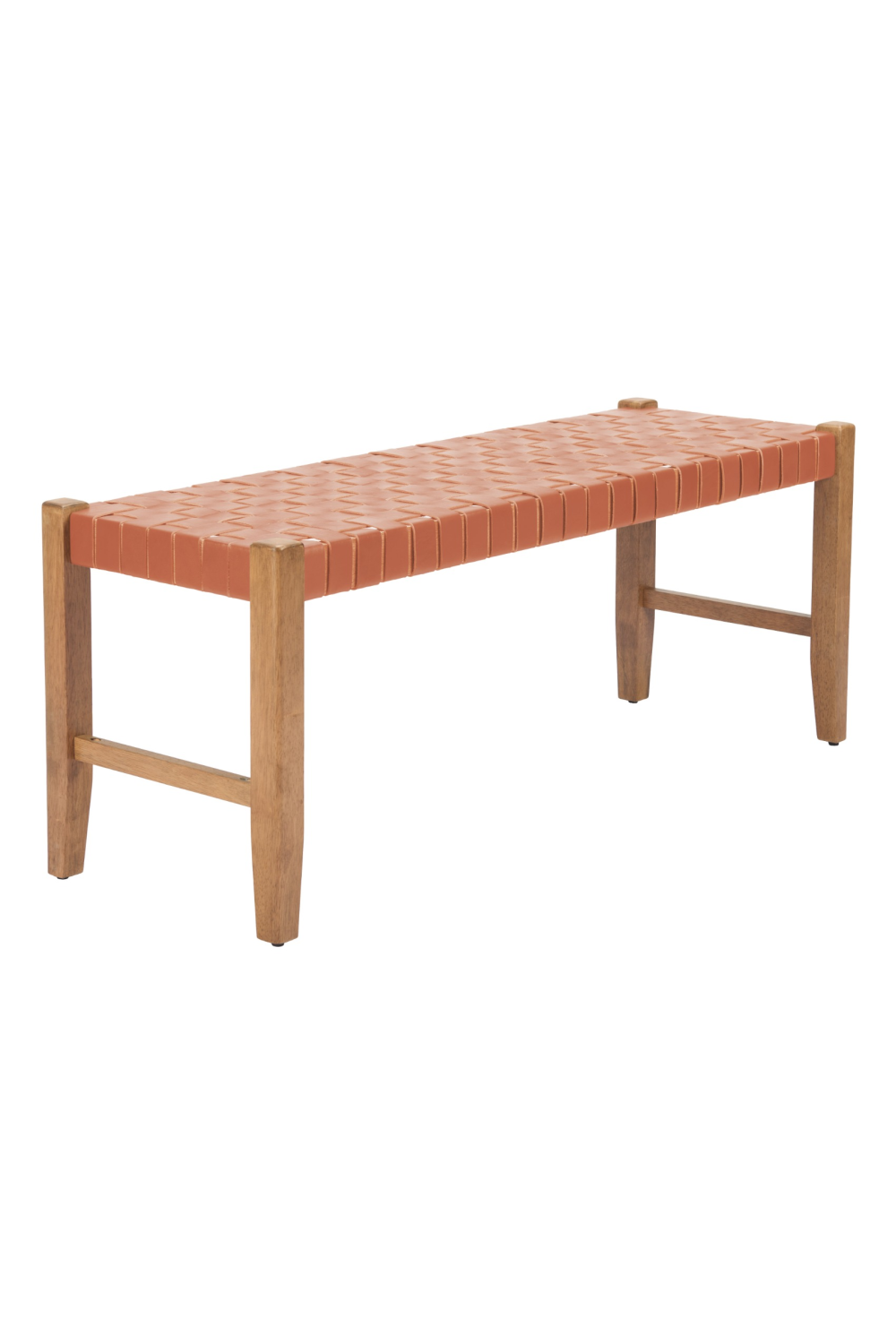 Tan Woven Leather Bench | OROA Modern Bandani | Oroa.com