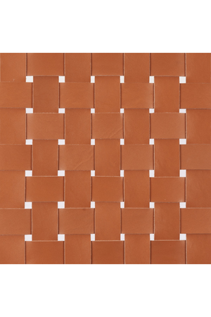 Tan Woven Leather Bench | OROA Modern Bandani | Oroa.com