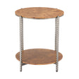Burl Veneer 2-Layer Side Table – Adna – angled view