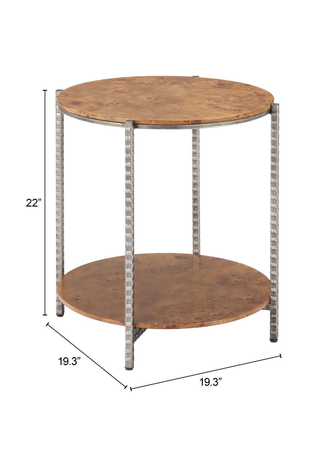 Burl Veneer 2-Layer Side Table | OROA Modern Adna | Oroa.com